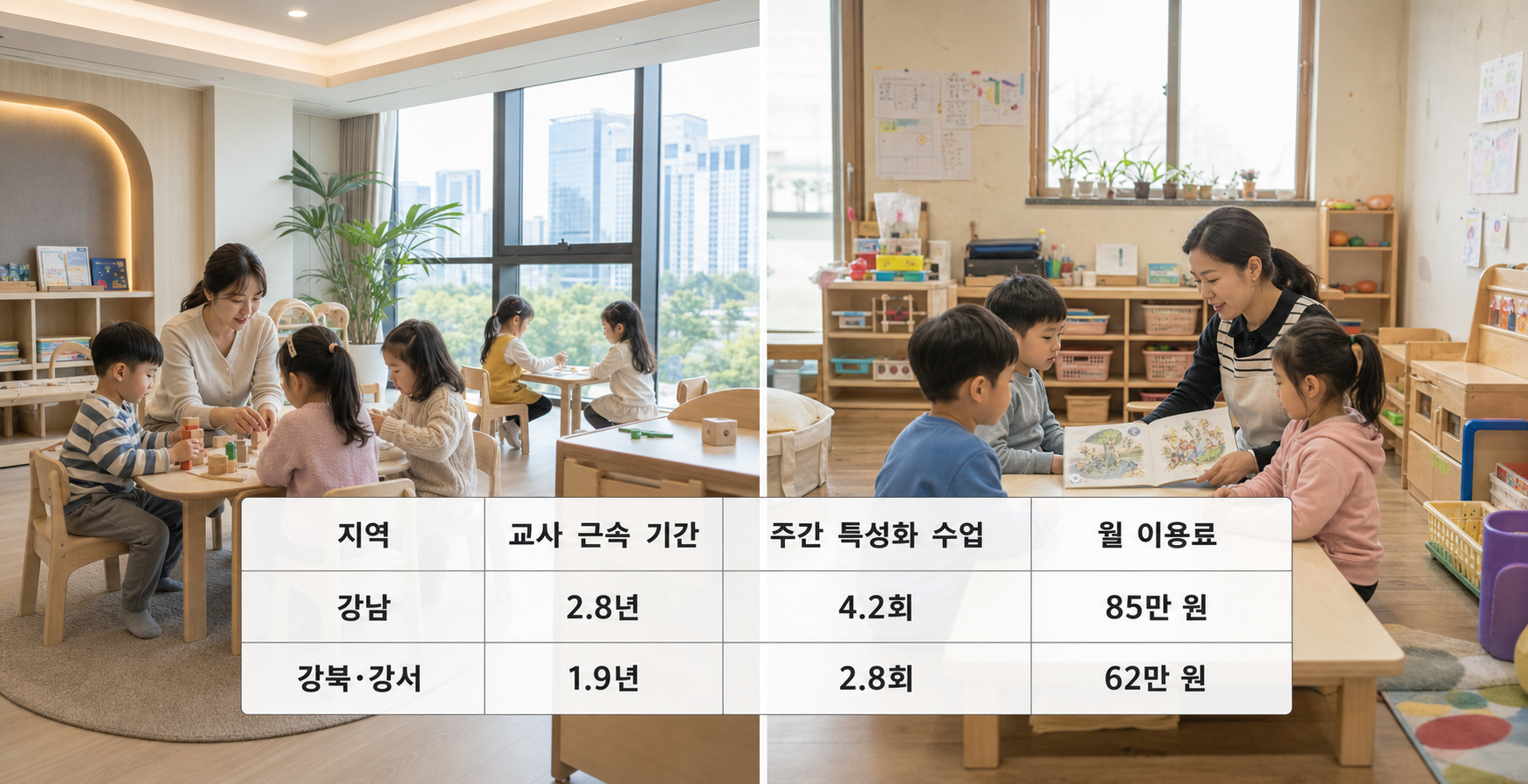 서울 육아 후기에서 미취학 아동 서비스 선택 기준