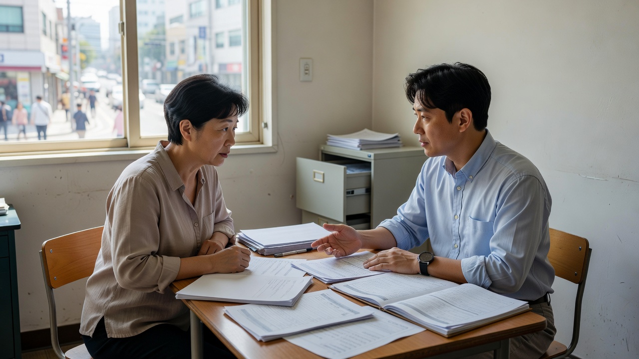 서울 육아 상담 센터에서 상담 받는 부모 모습
