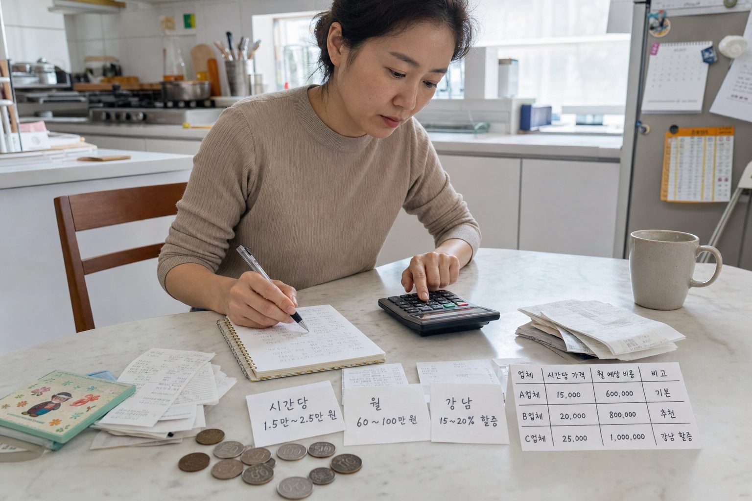 서울 미취학 아동 주간 돌봄 서비스 비용은 어떻게 계산하나요