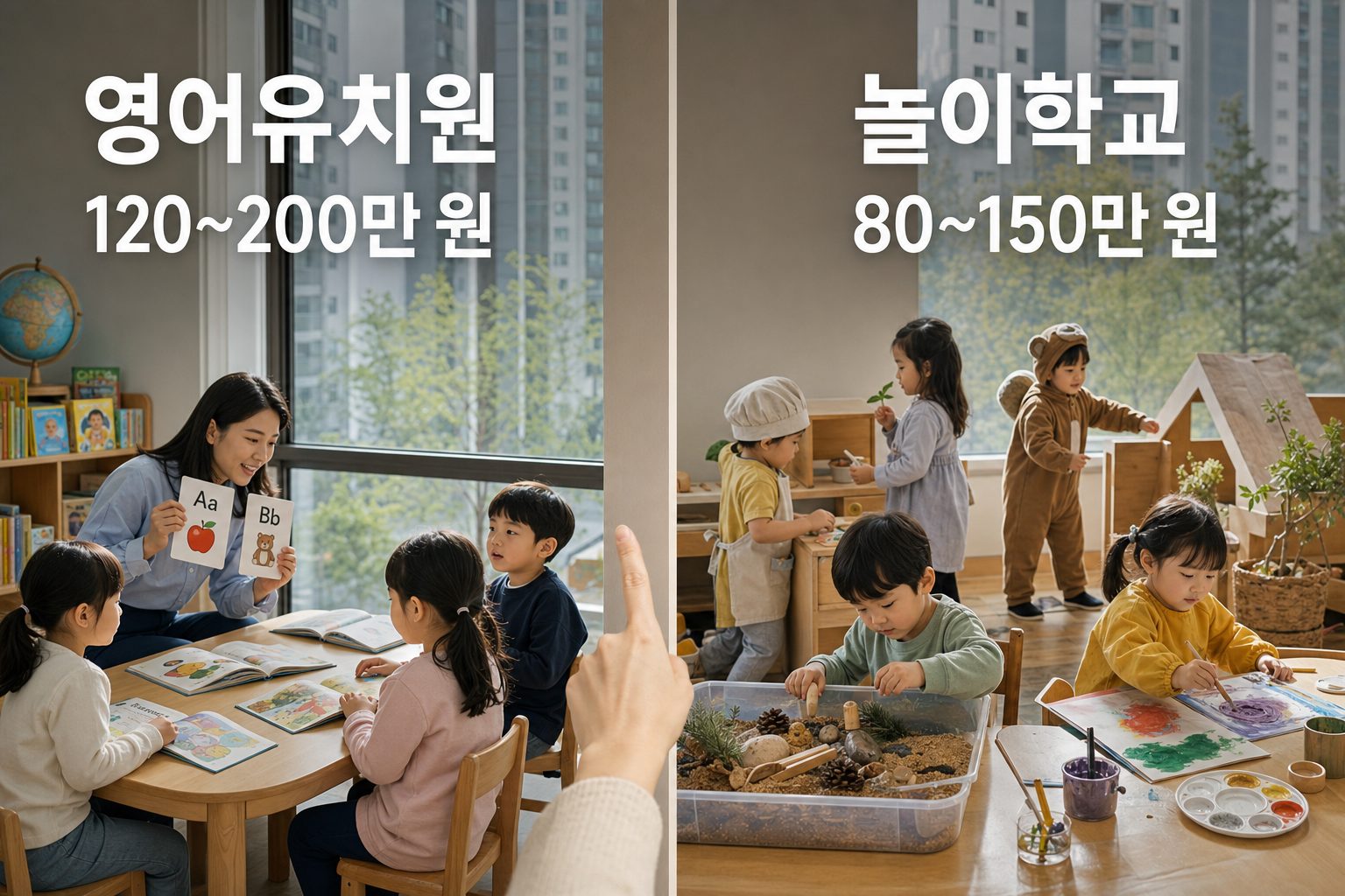 서울 미취학 아동 영어유치원 vs 놀이학교 차이점과 선택 기준