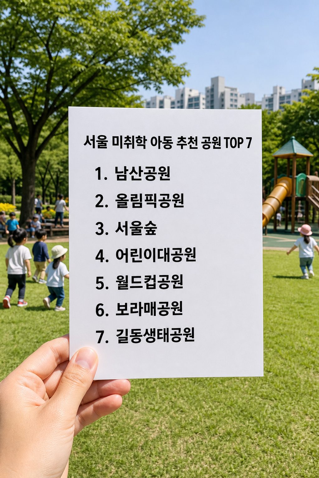 서울 미취학 아동 야외 활동하기 좋은 공원 7곳 추천