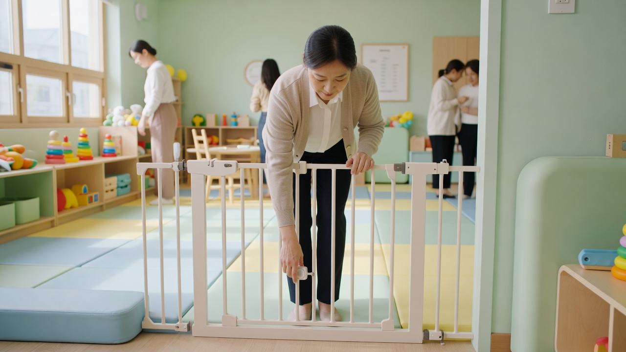 서울 육아 후기에서 자주 언급되는 안전 요소를 확인하는 모습