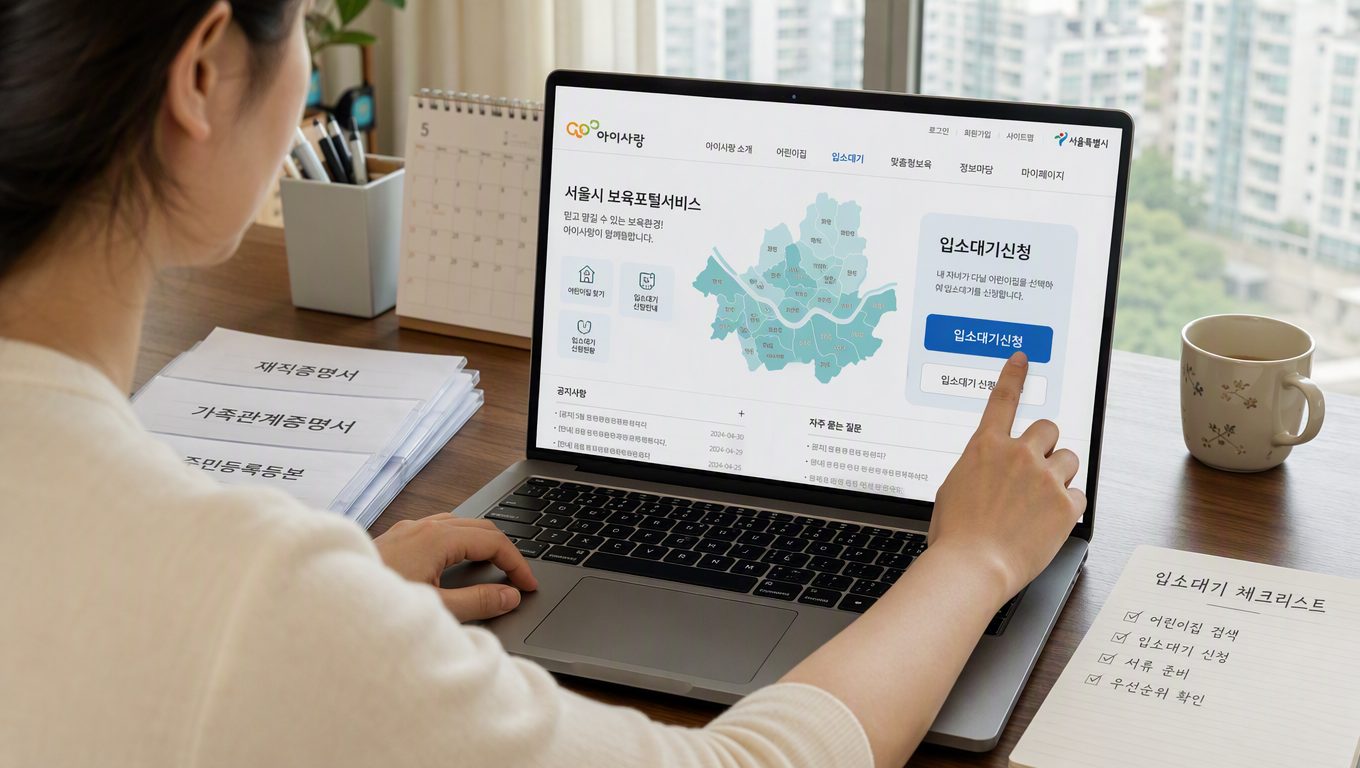온라인으로 어린이집 대기신청 할 때 주의할 점 있나요?