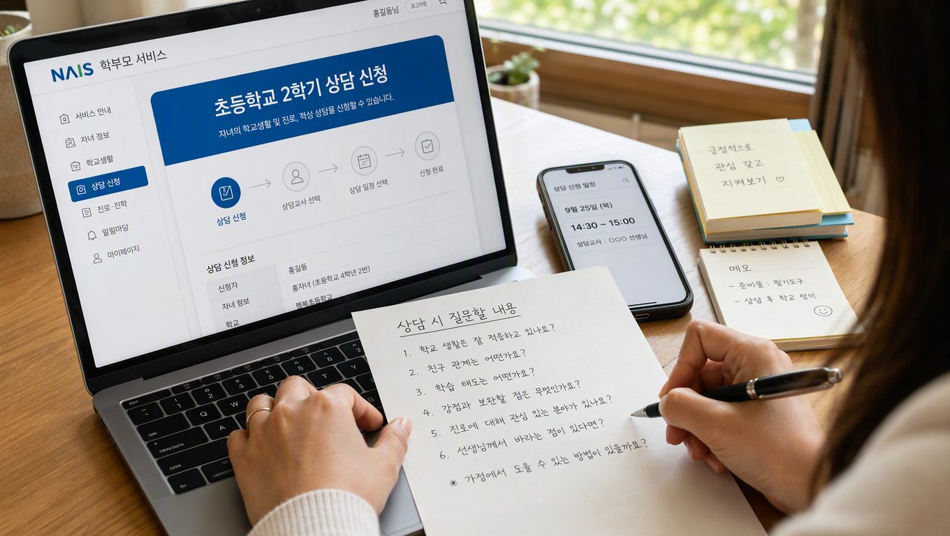 초등학교 2학기 상담 신청부터 질문 준비와 방식 선택까지