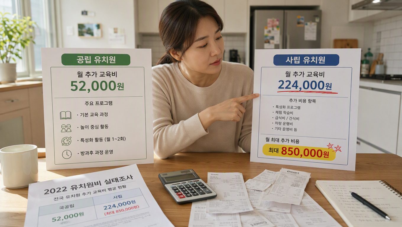 유치원 사립 공립 부모가 실제로 부담하는 교육비 차이